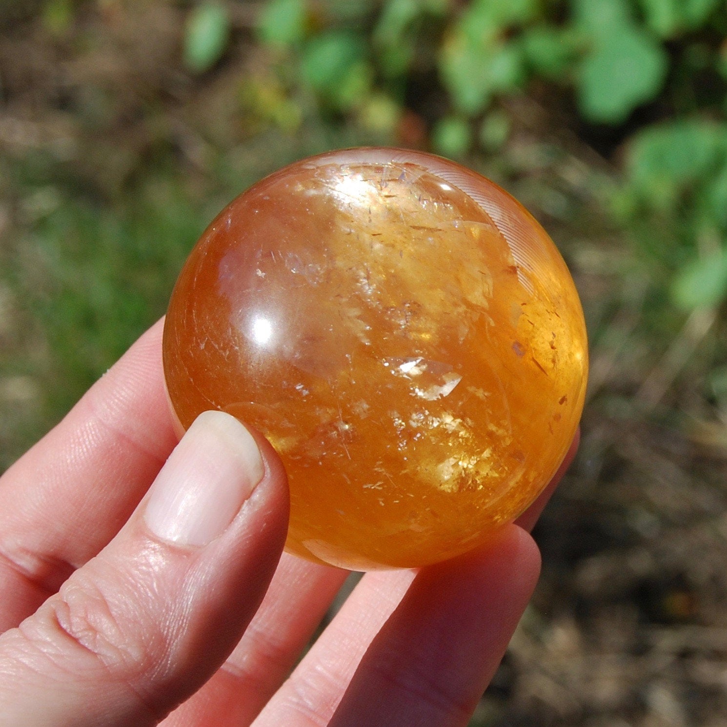Honey Calcite Crystal Spheres Ball
