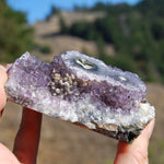 SELF STANDING Amethyst Stalactite Slice Amethyst Flower Crystal Healing Natural Druzy Geode Cathedral Cluster Semi Polished Eye