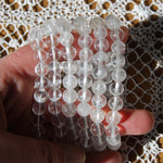 Clear Quartz Crystal Beaded Power Bracelet 8mm Natural Gemstone Beads 