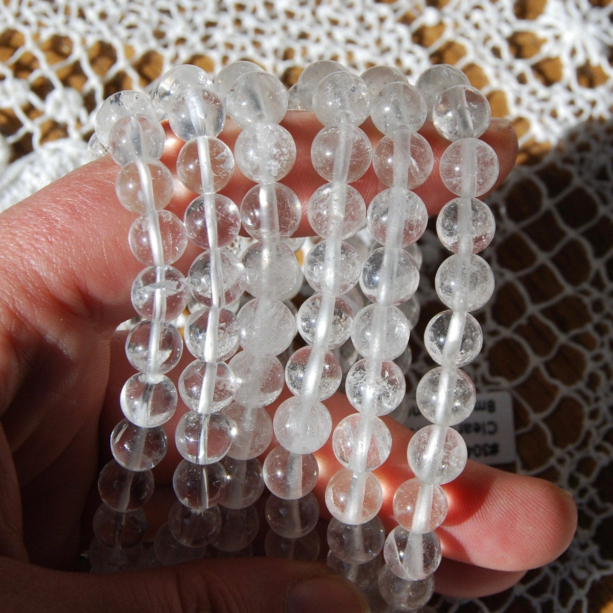 Clear Quartz Crystal Beaded Power Bracelet 8mm Natural Gemstone Beads 