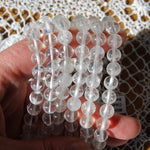 Clear Quartz Crystal Beaded Power Bracelet 8mm Natural Gemstone Beads 