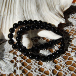 Black Obsidian Beaded Power Bracelet 8mm Natural Gemstone Beads 
