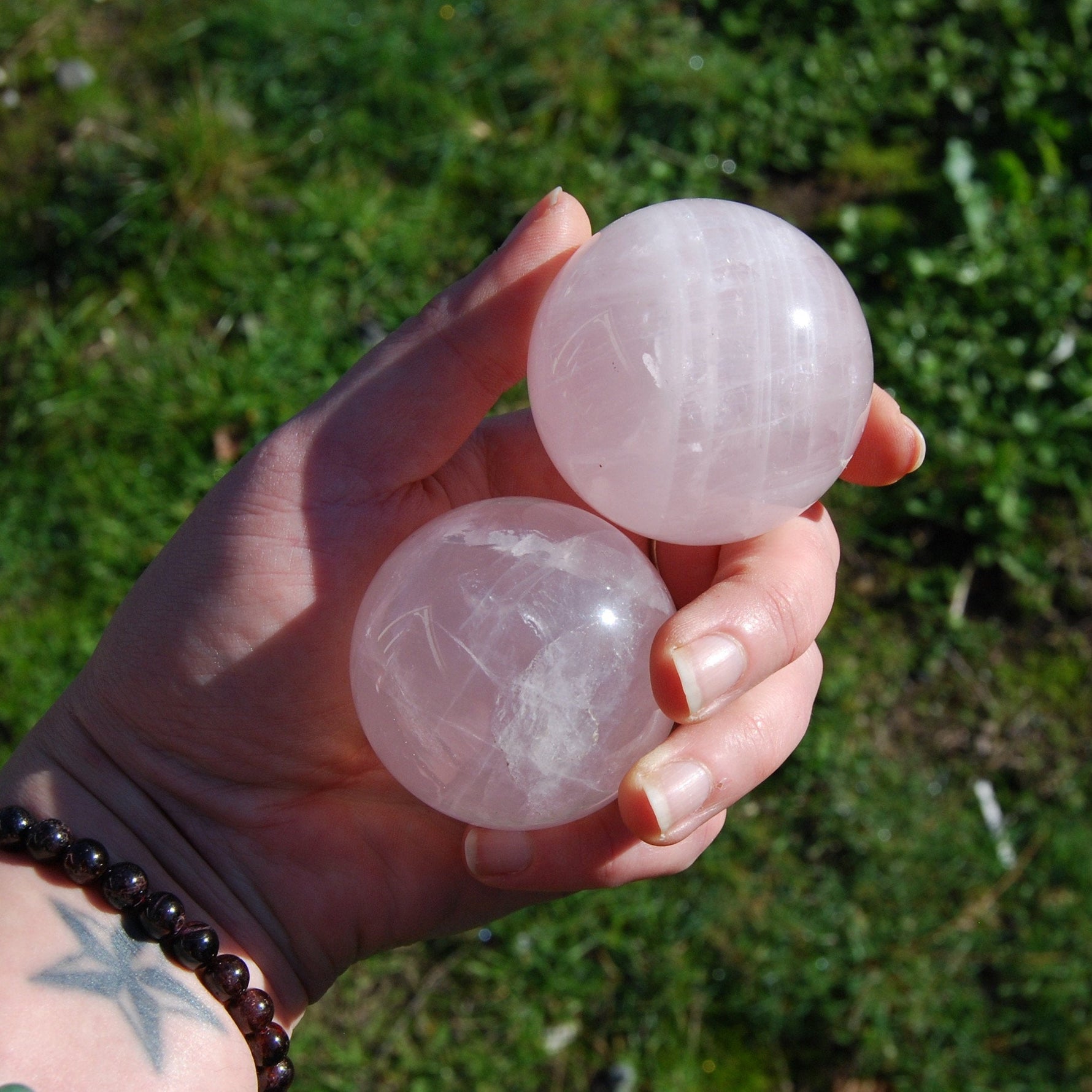 Rose Quartz Sphere Ball Polished Healing Crystals Universal Love Pink Crystal 180-220g 50mm to 57mm