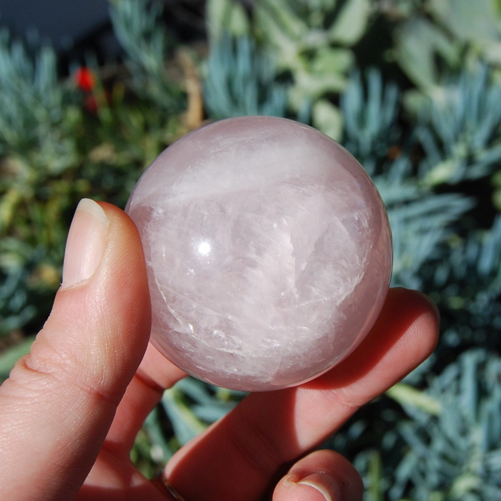 Rose Quartz Sphere Ball Polished Healing Crystals Universal Love Pink Crystal 180-220g 50mm to 57mm