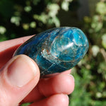 Blue Apatite Polished Crystal Palm Stones