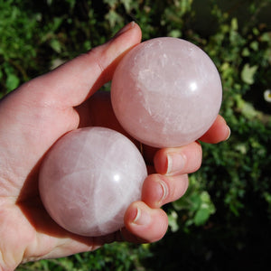 Rose Quartz Sphere Ball Polished Healing Crystals Universal Love Pink Crystal 180-220g 50mm to 57mm