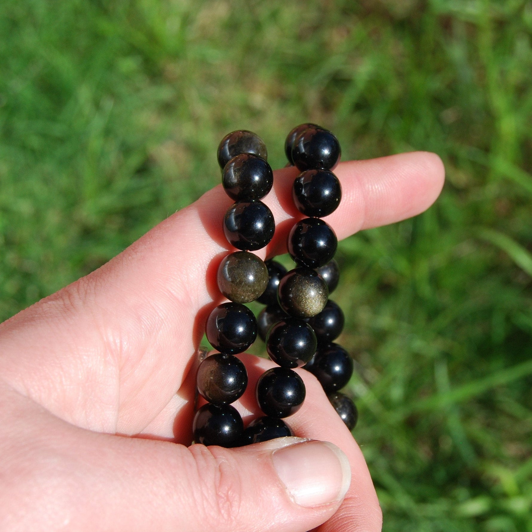 Gold Sheen Obsidian Crystal Bracelet