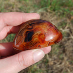 Red Banded Agate Crystal Palm Stone
