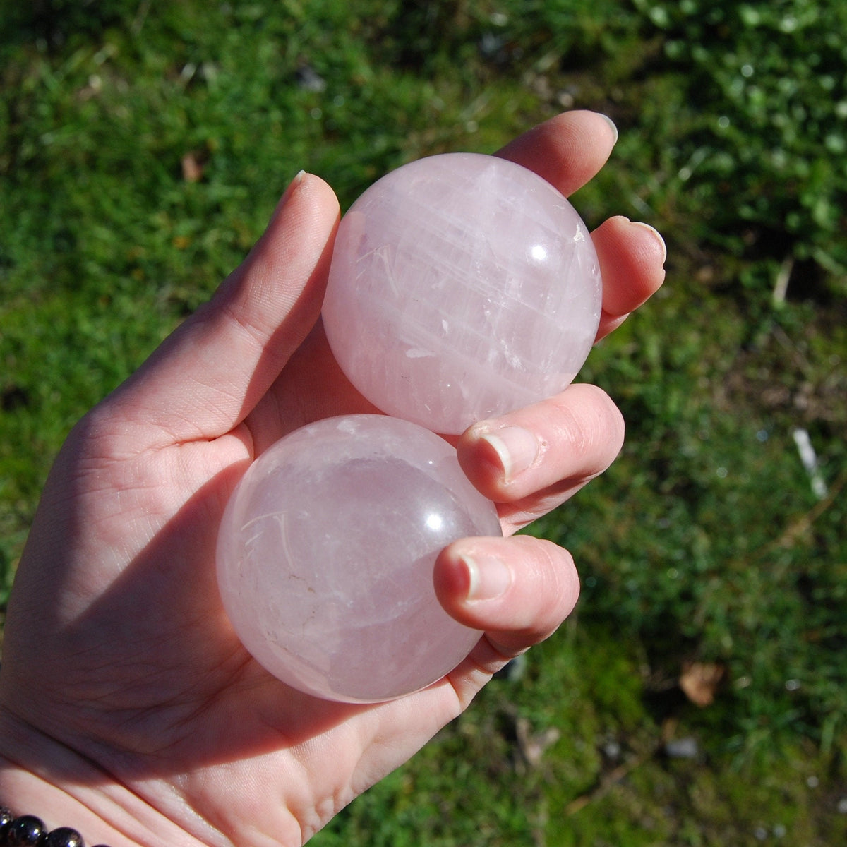 Rose Quartz Sphere Ball Polished Healing Crystals Universal Love Pink Crystal 180-220g 50mm to 57mm