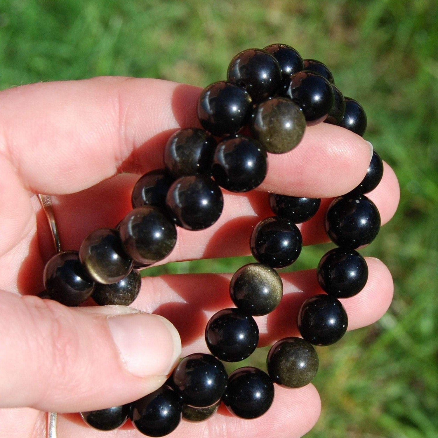 Gold Sheen Obsidian Crystal Bracelet