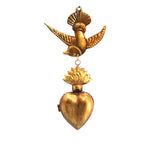 Sacred Heart Ex Voto Locket with Dove